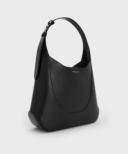 CHARLES & KEITH(チャールズ & キース)の「Sigrid シグリッド ホーボーバッグ(ショルダーバッグ・レディース・クリーム/ダークパープル/スミクロ・L)」の19枚目の写真