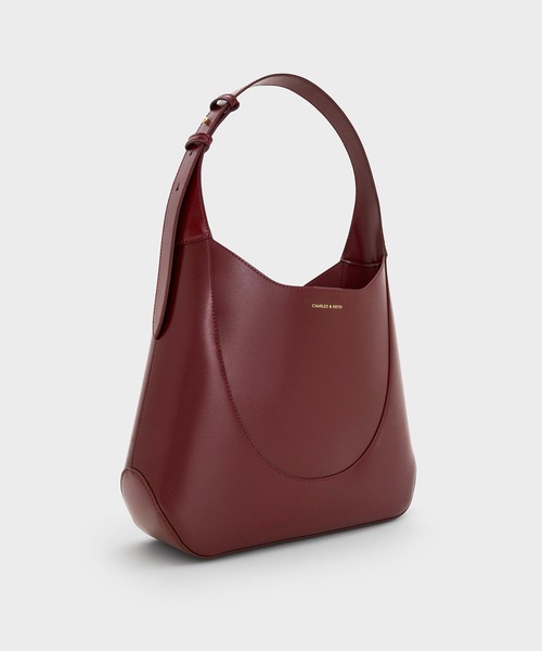 CHARLES & KEITH(チャールズ & キース)の「Sigrid シグリッド ホーボーバッグ(ショルダーバッグ・レディース・クリーム/ダークパープル/スミクロ・L)」の11枚目の写真