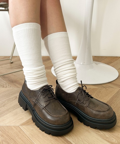 WEGO（ウィゴー）の「WEGO/レースアップシューズ（ドレスシューズ・レディース・ブラウン/ブラック・LARGE/MEDIUM/SMALL）」の2枚目の写真