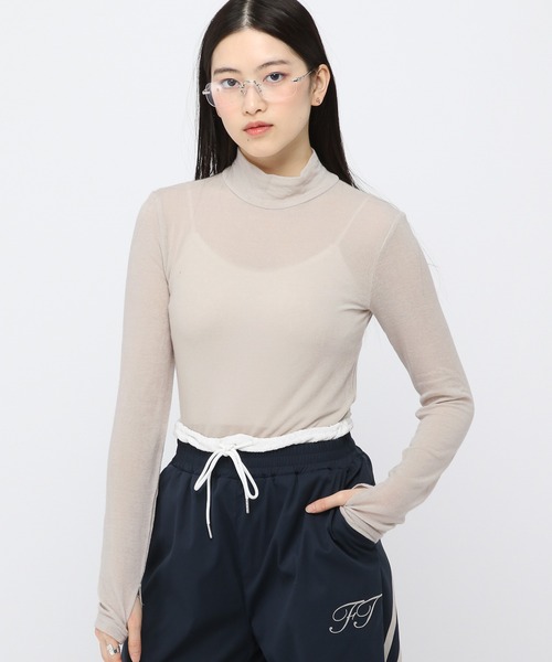 PLACE STUDIO(プレイススタジオ)の「PLACE STUDIO/ベーシックハイネック長袖T(Tシャツ/カットソー・レディース・ライトオリーブ/アイボリー・FREE)」の11枚目の写真