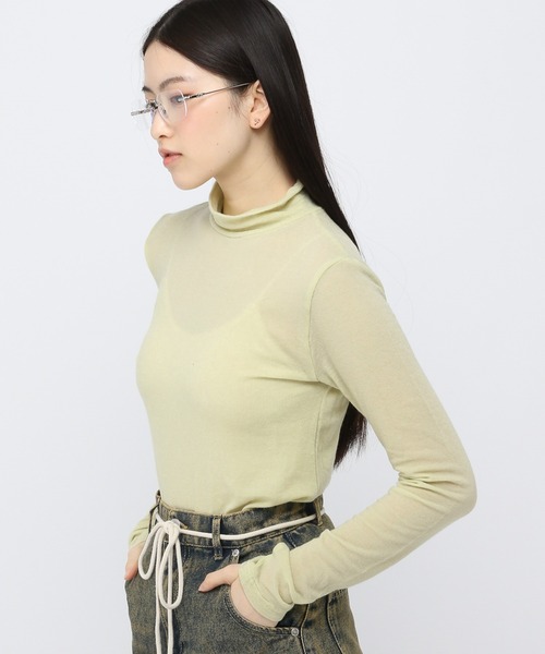PLACE STUDIO(プレイススタジオ)の「PLACE STUDIO/ベーシックハイネック長袖T(Tシャツ/カットソー・レディース・ライトオリーブ/アイボリー・FREE)」の20枚目の写真