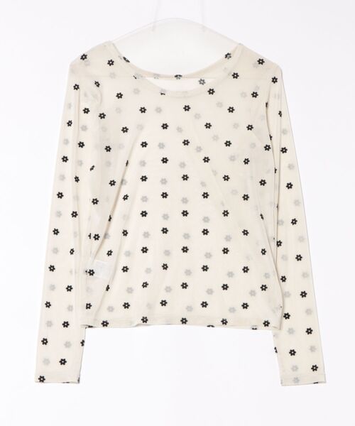 MAGASIN DE MODE Chou Chou（マガジンデモードシュシュ）の「【MAGASIN DE MODE Chou Chou】シアーフラワーフロッキープルオーバー インナー DTK※（Tシャツ/カットソー・レディース・グレー/アイボリー/ブラック・FREE）」の16枚目の写真