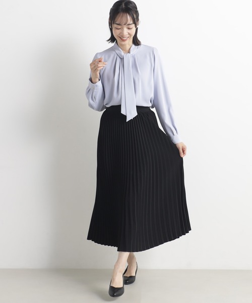 FOUND GOOD（ファウンドグッド）の「O/ボウタイブラウスLS（シャツ/ブラウス・レディース・ホワイト系5/ブルー系2/グレー系/ブラック・M/S/L）」の4枚目の写真