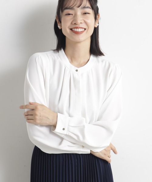 FOUND GOOD（ファウンドグッド）の「O/ボウタイブラウスLS（シャツ/ブラウス・レディース・ホワイト系5/ブルー系2/グレー系/ブラック・M/S/L）」の8枚目の写真