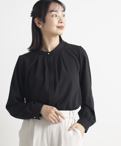 FOUND GOOD（ファウンドグッド）の「O/ボウタイブラウスLS（シャツ/ブラウス・レディース・ホワイト系5/ブルー系2/グレー系/ブラック・M/S/L）」の12枚目の写真