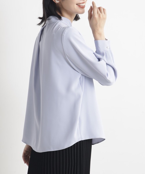 FOUND GOOD（ファウンドグッド）の「O/ボウタイブラウスLS（シャツ/ブラウス・レディース・ホワイト系5/ブルー系2/グレー系/ブラック・M/S/L）」の18枚目の写真