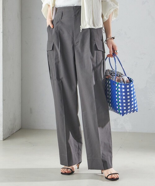 SHIPS（シップス）の「〈洗濯機可能〉ポリエステル 麻 カーゴ パンツ（カーゴパンツ・レディース・ダークグレー/ネイビー/ライトピンク・38/36）」の7枚目の写真