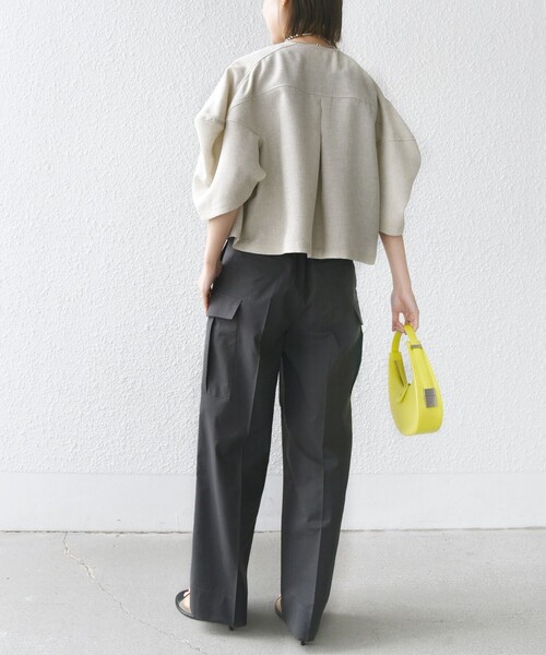 SHIPS（シップス）の「〈洗濯機可能〉ポリエステル 麻 カーゴ パンツ（カーゴパンツ・レディース・ダークグレー/ネイビー/ライトピンク・38/36）」の19枚目の写真