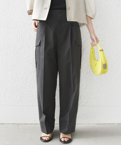 SHIPS（シップス）の「〈洗濯機可能〉ポリエステル 麻 カーゴ パンツ（カーゴパンツ・レディース・ダークグレー/ネイビー/ライトピンク・38/36）」の21枚目の写真