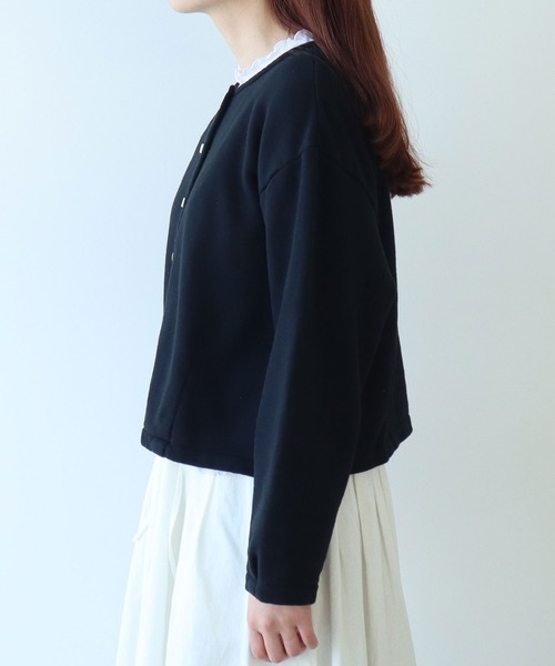 bulle de savon（ビュルデサボン）の「△itsumo 裏毛カーディガン（カーディガン/ボレロ・レディース・ブルー/ブラック/イエロー・FREE）」の5枚目の写真