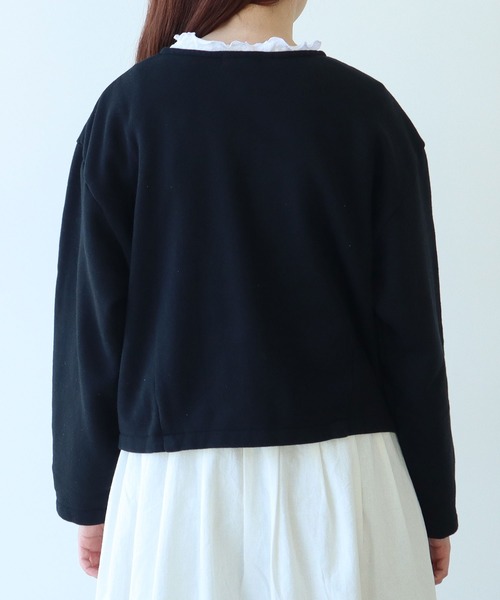 bulle de savon（ビュルデサボン）の「△itsumo 裏毛カーディガン（カーディガン/ボレロ・レディース・ブルー/ブラック/イエロー・FREE）」の6枚目の写真