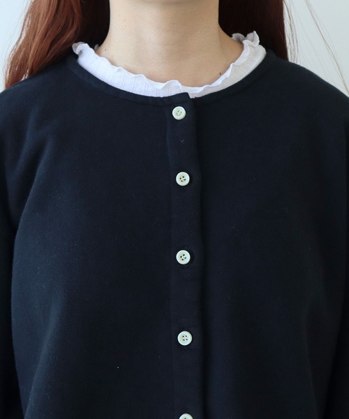 bulle de savon（ビュルデサボン）の「△itsumo 裏毛カーディガン（カーディガン/ボレロ・レディース・ブルー/ブラック/イエロー・FREE）」の7枚目の写真