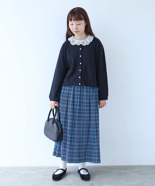 bulle de savon(ビュルデサボン)の「△itsumo 裏毛カーディガン(カーディガン/ボレロ・レディース・ブルー/ブラック/イエロー・FREE)」の17枚目の写真