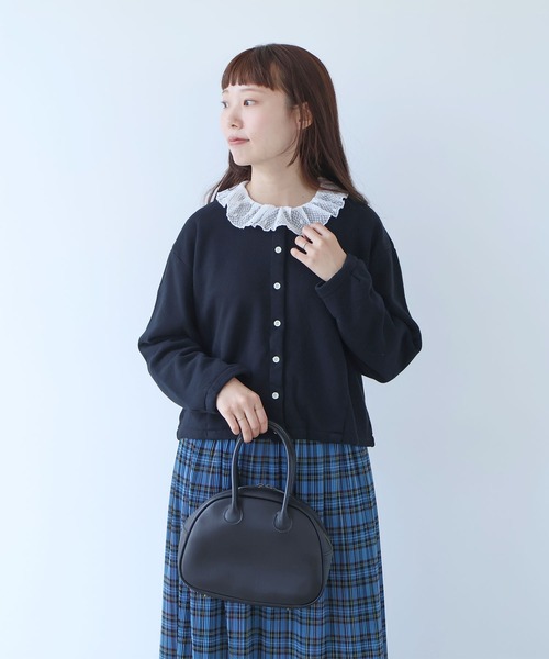 bulle de savon(ビュルデサボン)の「△itsumo 裏毛カーディガン(カーディガン/ボレロ・レディース・ブルー/ブラック/イエロー・FREE)」の13枚目の写真