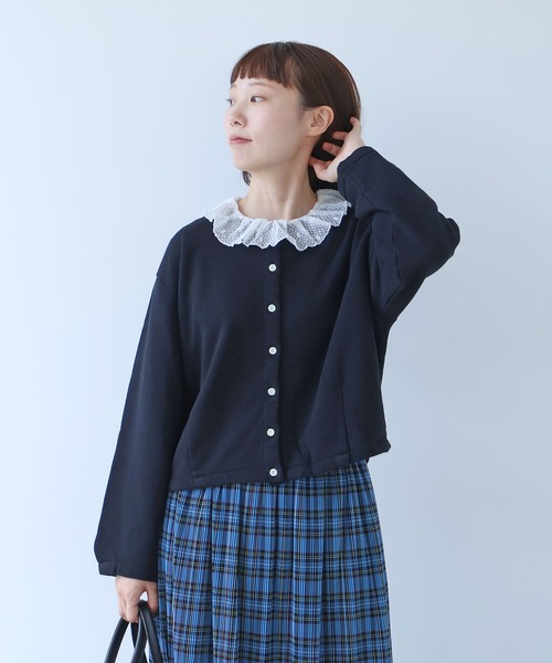 bulle de savon(ビュルデサボン)の「△itsumo 裏毛カーディガン(カーディガン/ボレロ・レディース・ブルー/ブラック/イエロー・FREE)」の15枚目の写真