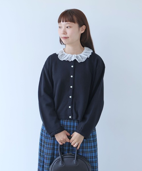 bulle de savon(ビュルデサボン)の「△itsumo 裏毛カーディガン(カーディガン/ボレロ・レディース・ブルー/ブラック/イエロー・FREE)」の16枚目の写真