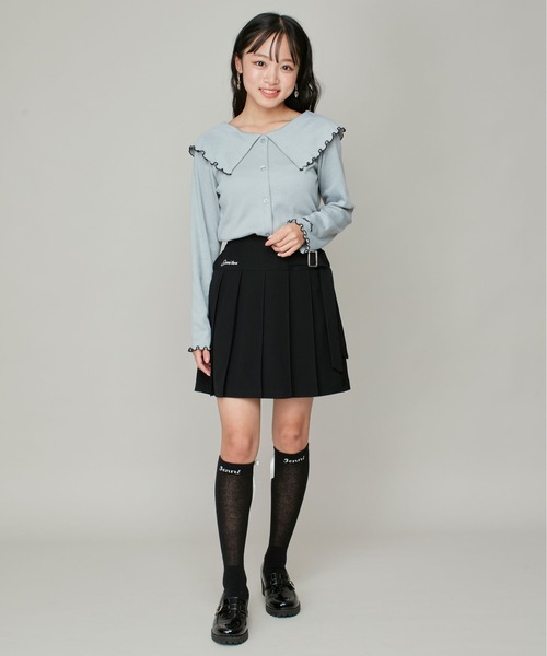 JENNI love（ジェニィラブ）の「ビッグえりテレコトップス（Tシャツ/カットソー・キッズ・アイボリー/サックスブルー/ブラック・130cm/140cm/150cm/160cm）」の11枚目の写真