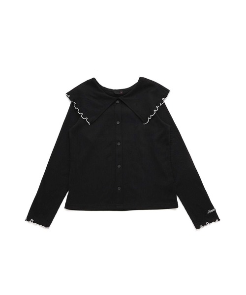 JENNI love（ジェニィラブ）の「ビッグえりテレコトップス（Tシャツ/カットソー・キッズ・アイボリー/サックスブルー/ブラック・130cm/140cm/150cm/160cm）」の15枚目の写真