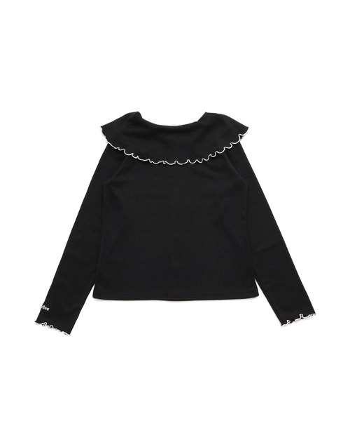 JENNI love（ジェニィラブ）の「ビッグえりテレコトップス（Tシャツ/カットソー・キッズ・アイボリー/サックスブルー/ブラック・130cm/140cm/150cm/160cm）」の16枚目の写真