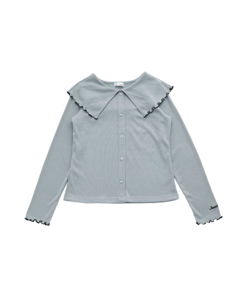 JENNI love（ジェニィラブ）の「ビッグえりテレコトップス（Tシャツ/カットソー・キッズ・アイボリー/サックスブルー/ブラック・130cm/140cm/150cm/160cm）」の17枚目の写真