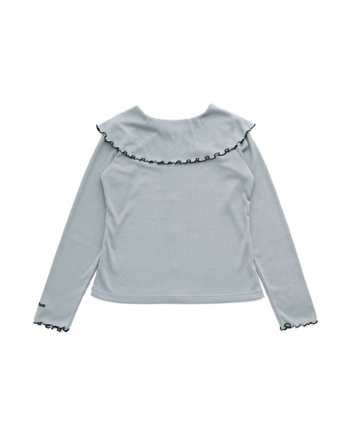 JENNI love（ジェニィラブ）の「ビッグえりテレコトップス（Tシャツ/カットソー・キッズ・アイボリー/サックスブルー/ブラック・130cm/140cm/150cm/160cm）」の18枚目の写真