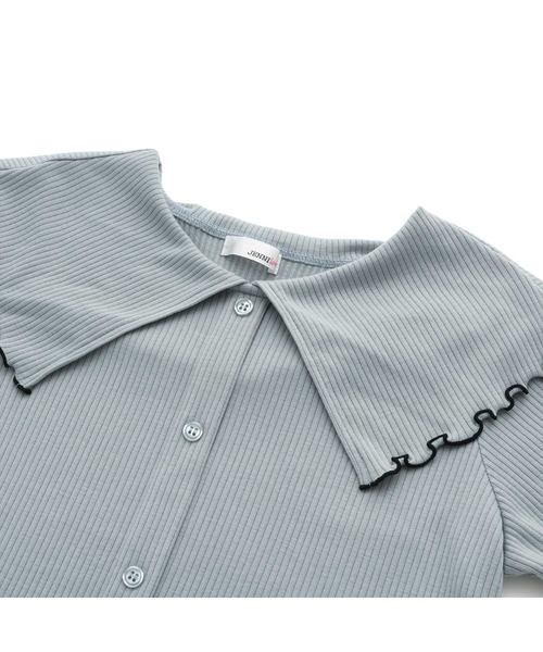 JENNI love（ジェニィラブ）の「ビッグえりテレコトップス（Tシャツ/カットソー・キッズ・アイボリー/サックスブルー/ブラック・130cm/140cm/150cm/160cm）」の19枚目の写真