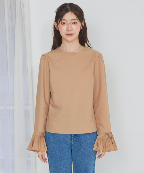 SELFIST（セルフィスト）の「【STORY掲載】２WAY プリーツ襟付ボウタイブラウス リボン ブラウス　レイヤード　秋服（シャツ/ブラウス・レディース・ブラック/ホワイト/ベージュ・フリー）」の10枚目の写真