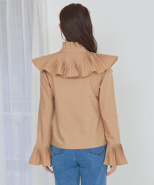 SELFIST（セルフィスト）の「【STORY掲載】２WAY プリーツ襟付ボウタイブラウス リボン ブラウス　レイヤード　秋服（シャツ/ブラウス・レディース・ブラック/ホワイト/ベージュ・フリー）」の12枚目の写真