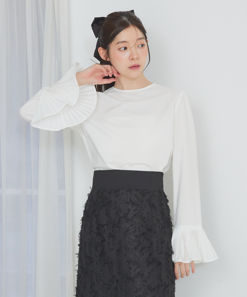 SELFIST（セルフィスト）の「【STORY掲載】２WAY プリーツ襟付ボウタイブラウス リボン ブラウス　レイヤード　秋服（シャツ/ブラウス・レディース・ブラック/ホワイト/ベージュ・フリー）」の20枚目の写真