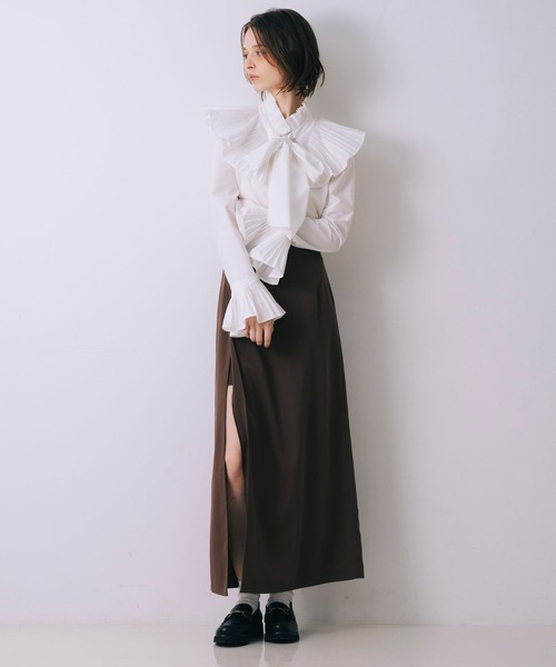 OBLI✨オブリ✨プリーツブラウス　ボウタイブラウス　リボン　シャツ 楽天市場】[クーポンで3390円] シワになりにくい オフィス リボン