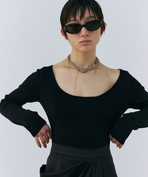 JOSE MOON（ジョゼムーン）の「DOCKING DRAPE DRESS/ドッキングドレープドレス（ワンピース・レディース・ホワイト/ブラック・38/36）」の11枚目の写真
