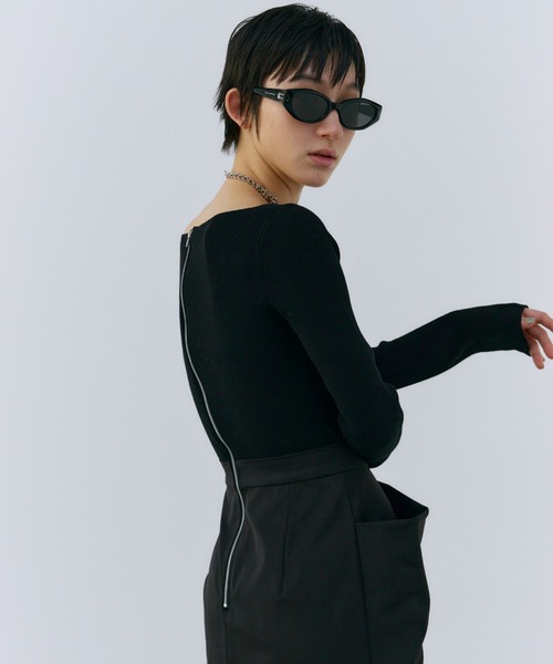 JOSE MOON（ジョゼムーン）の「DOCKING DRAPE DRESS/ドッキングドレープドレス（ワンピース・レディース・ホワイト/ブラック・38/36）」の12枚目の写真