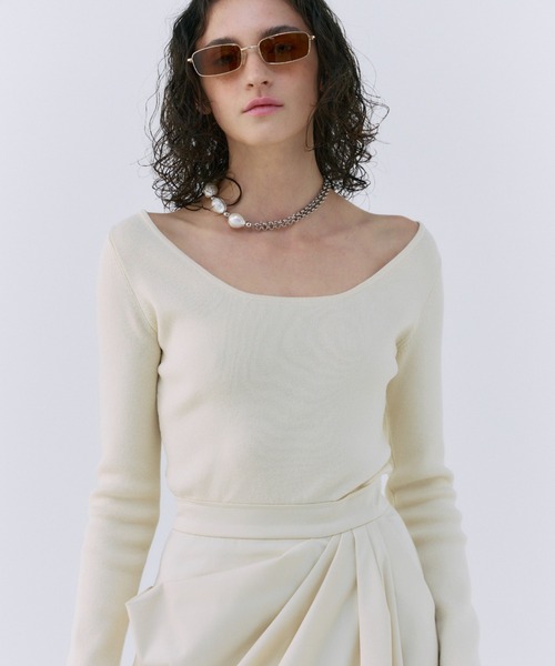 JOSE MOON（ジョゼムーン）の「DOCKING DRAPE DRESS/ドッキングドレープドレス（ワンピース・レディース・ホワイト/ブラック・38/36）」の17枚目の写真