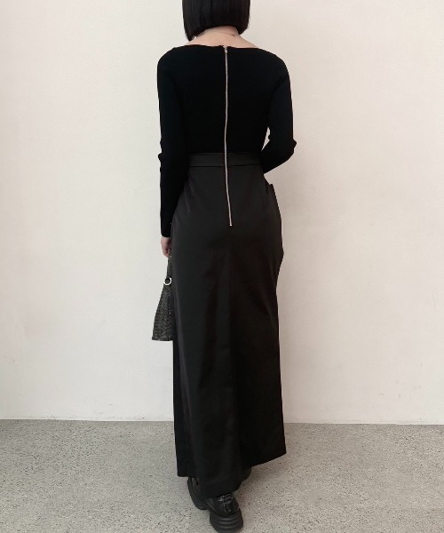 JOSE MOON（ジョゼムーン）の「DOCKING DRAPE DRESS/ドッキングドレープドレス（ワンピース・レディース・ホワイト/ブラック・38/36）」の4枚目の写真