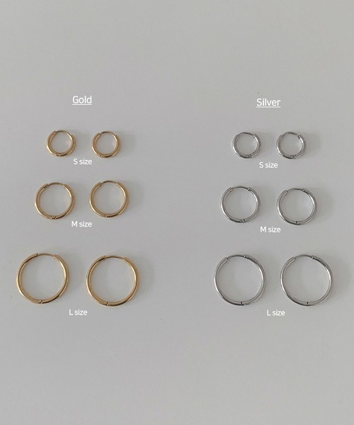 BLACKUP(ブラックアップ)の「ブシサージカルイヤリング (1.5mm)(ピアス(両耳用)・レディース・ゴールド/シルバー・SMALL/MEDIUM/LARGE)」の3枚目の写真