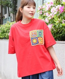 チチカカ | カラフルクロシェポケットＴシャツ(Tシャツ/カットソー)