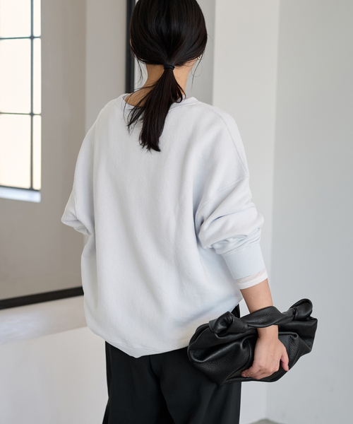 FRAMeWORK（フレームワーク）の「リネンブレンドミニ裏毛プルオーバー（スウェット・レディース・イエロー/ベージュ/サックスブルー・FREE）」の13枚目の写真