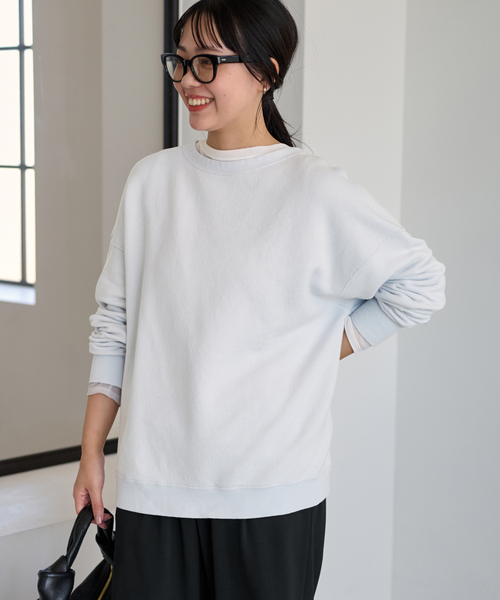 FRAMeWORK（フレームワーク）の「リネンブレンドミニ裏毛プルオーバー（スウェット・レディース・イエロー/ベージュ/サックスブルー・FREE）」の14枚目の写真