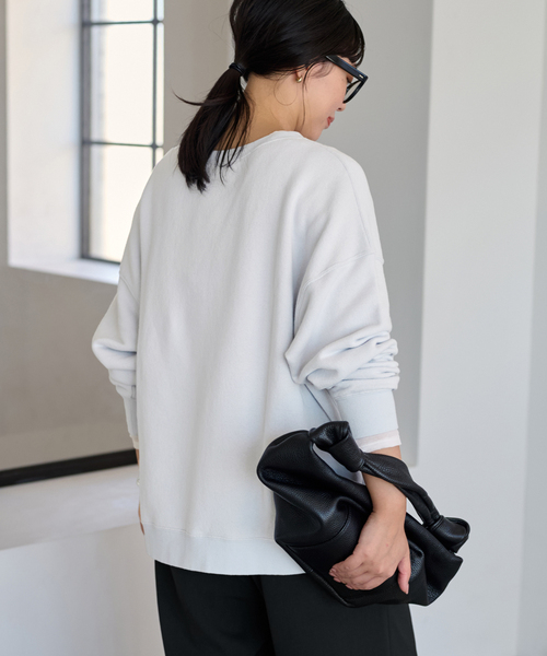 FRAMeWORK（フレームワーク）の「リネンブレンドミニ裏毛プルオーバー（スウェット・レディース・イエロー/ベージュ/サックスブルー・FREE）」の17枚目の写真