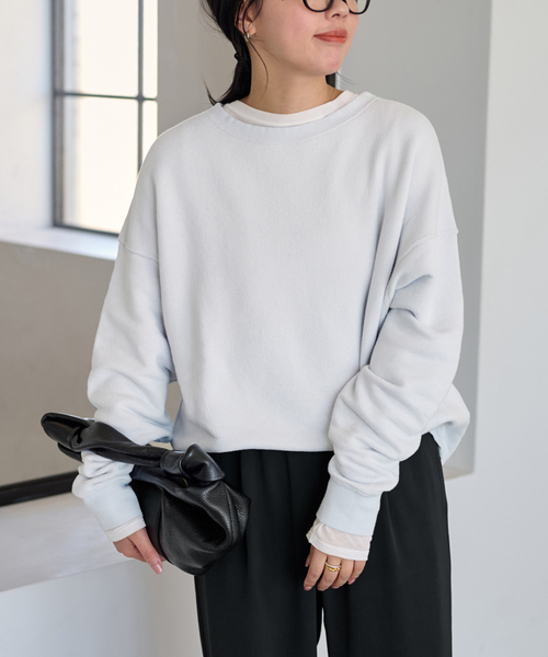 FRAMeWORK（フレームワーク）の「リネンブレンドミニ裏毛プルオーバー（スウェット・レディース・イエロー/ベージュ/サックスブルー・FREE）」の19枚目の写真