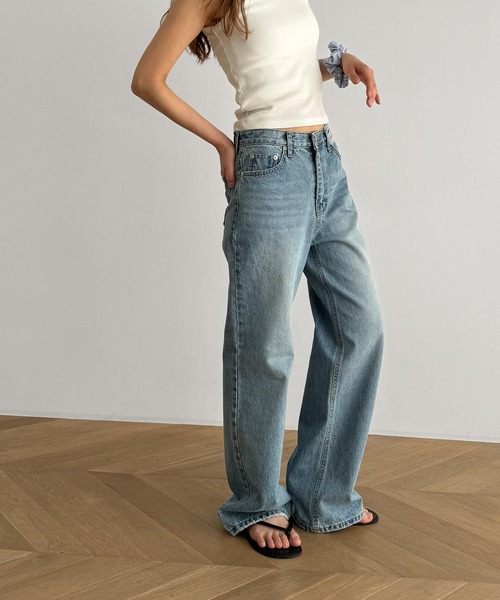 CANAL JEAN（キャナルジーン）の「El mar　ローウエストストレートデニムパンツ（デニムパンツ・レディース・ライトブルー・X-SMALL/SMALL/MEDIUM）」の2枚目の写真