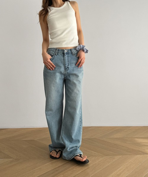 CANAL JEAN（キャナルジーン）の「El mar　ローウエストストレートデニムパンツ（デニムパンツ・レディース・ライトブルー・X-SMALL/SMALL/MEDIUM）」の5枚目の写真