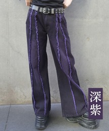 REZEN（リゼン）の「ロゴステッチフリンジデニム（デニムパンツ）」
