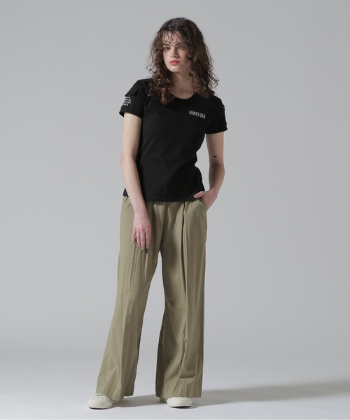 AVIREX(アヴィレックス)の「ファティーグTシャツ/ FATIGUE T-SHIRT(Tシャツ/カットソー・レディース・オリーブ/ブラック/ホワイト/ネイビー/ホワイト系その他/ブラック系その他・M/S/L)」の9枚目の写真