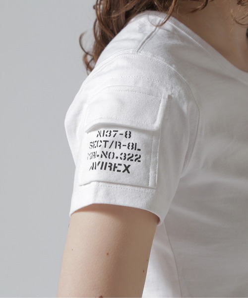 AVIREX(アヴィレックス)の「ファティーグTシャツ/ FATIGUE T-SHIRT(Tシャツ/カットソー・レディース・オリーブ/ブラック/ホワイト/ネイビー/ホワイト系その他/ブラック系その他・M/S/L)」の19枚目の写真