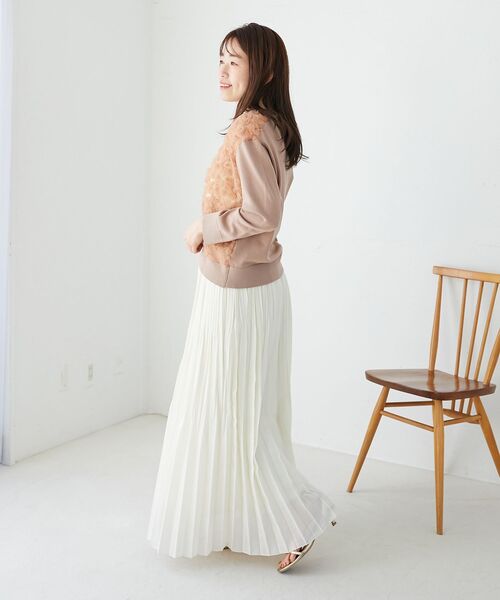 le.coeur blanc チュール刺繍Vネックカーディガン le.coeur blanc｜《WEB限定アイテム》チュール刺繍Vネック