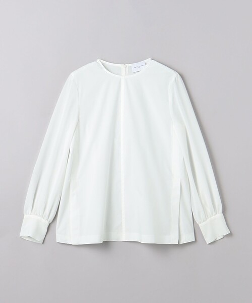 試着のみ 極美品 ユナイテッドアローズ ブルーブラウス フレア ホワイト UNITED ARROWS（ユナイテッドアローズ）の「シアースリーブ