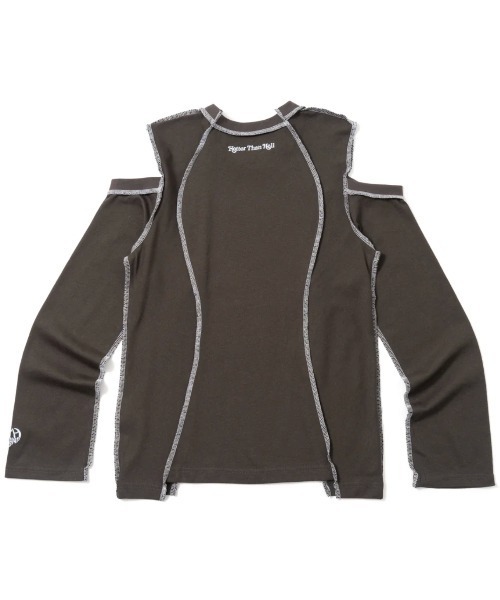 HTH（エイチティーエイチ）の「Shoulder point long Tee（Tシャツ/カットソー・レディース・アッシュ/グレー/レッド/アクア・フリー）」の2枚目の写真