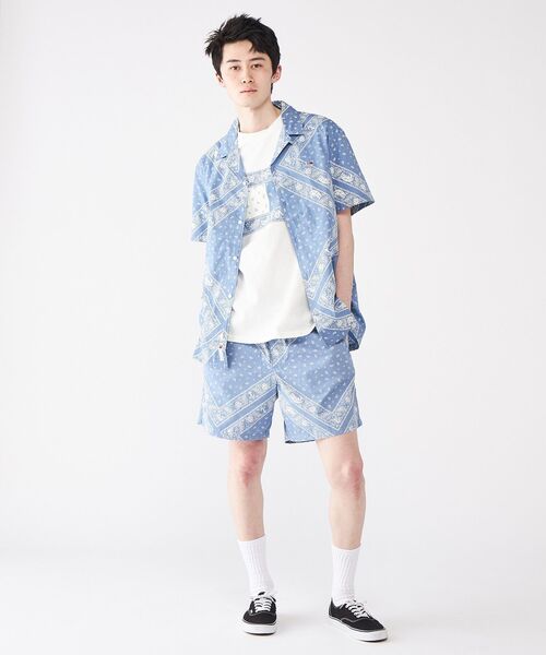 tommy jeans(トミー ジーンズ)の「オールオーバープリントルーズビーチショーツ(その他パンツ・メンズ・ブルー・MEDIUM/LARGE/SMALL)」の7枚目の写真