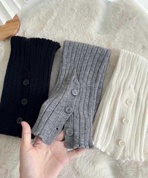 UP START（アップスタート）の「【LAMPOON】ボタンレッグウォーマー（レッグウォーマー・レディース・ホワイト/ブラック/グレー・FREE）」の6枚目の写真